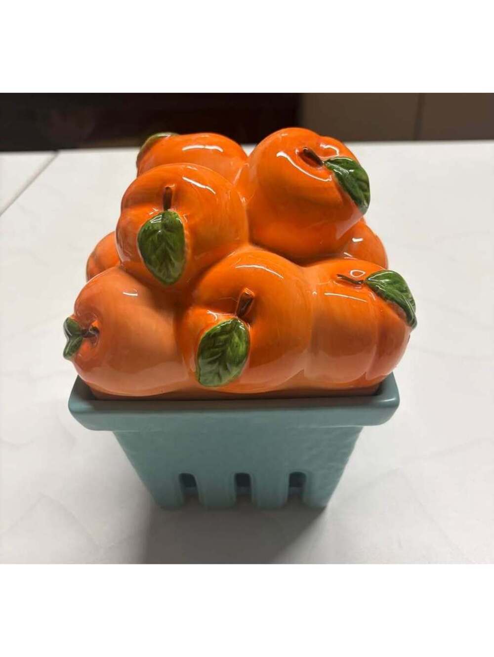 Homeworx by Harry Slatkin Ceramic Peach Basket Candle Holder